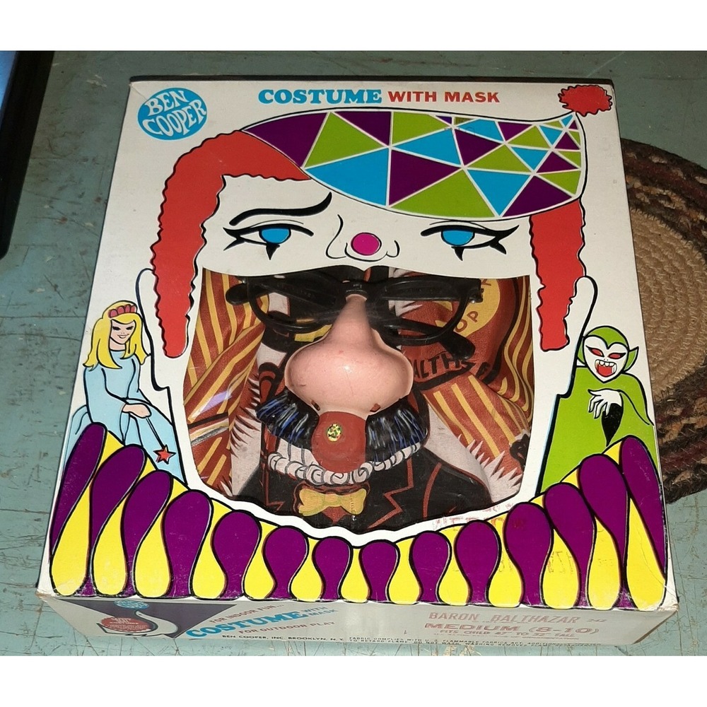 Vintage Ben Cooper BARON BALTHAZAR Halloween Costume‎ CHILDS M 8-10 Fits 47"-52"